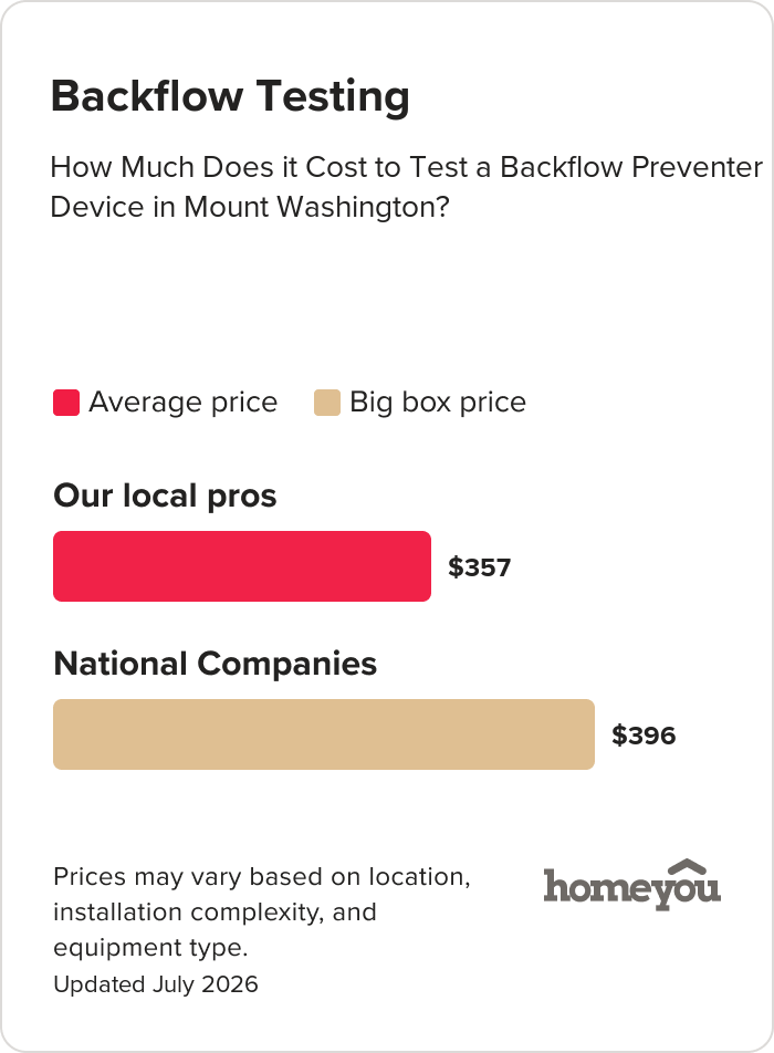 How Much Does it Cost to Test a Backflow Preventer Device in Mount Washington?
